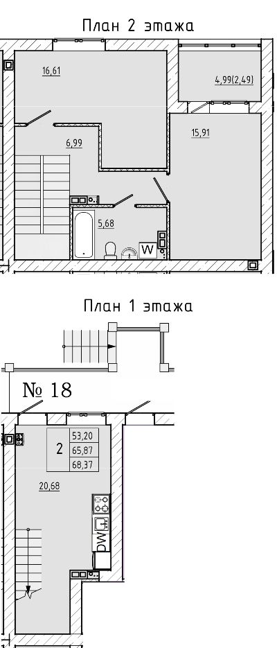 2-комнатная квартира 18, 67.84 кв. м, цена 5 250 000 руб. 