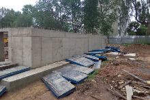 Произведено бетонирование стен цокольного этажа 1-ой секции